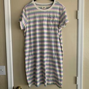 Pact Striped T- shirt Dress Sz.XL Organic Cotton Short Sleeve